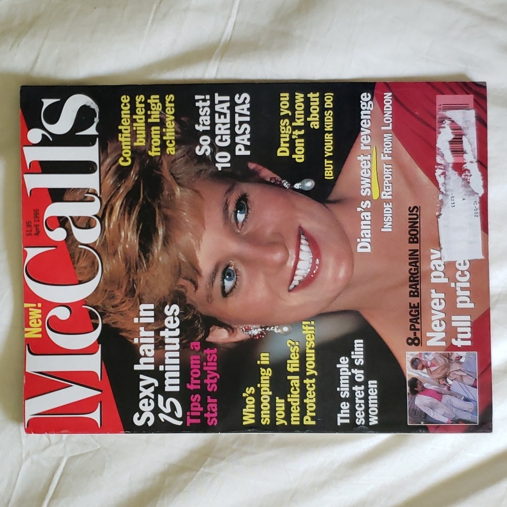 Vintage 1995 April MCCALL'S Magazine - PRINCESS DIANA - GREAT COVER